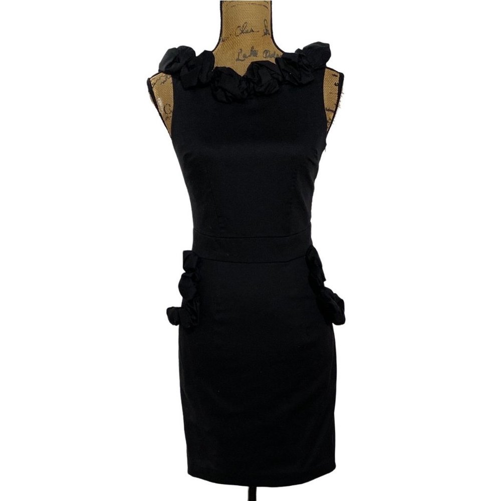 Kirribilla 2 Sheath Dress Sexy LBD Pocket Rosette Scoop‎ Back Solid Black Cute